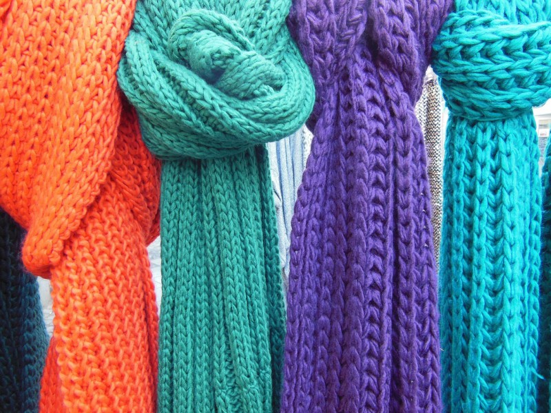 Scarfs in various colors