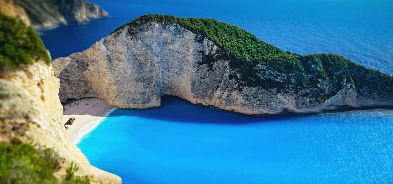 Navagio Beach in Zakynthos Island, Greece