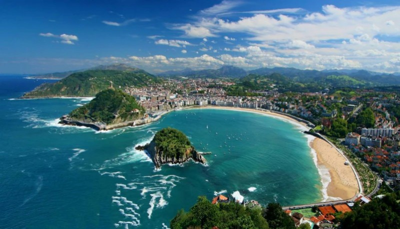 Playa de La Concha in San Sebastian, Spain