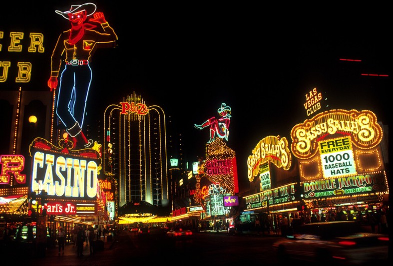 The Las Vegas strip during the night