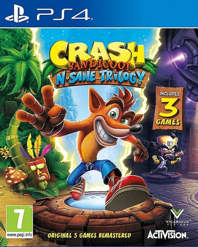 Crash Bandicoot N.Sane Trilogy PlayStation 4 box cover.