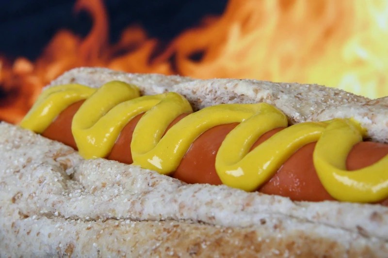 Hot dog with mustard