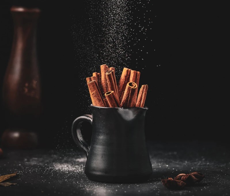 Cinnamon sticks in a jar