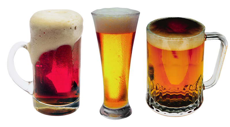 Beer in various glasses