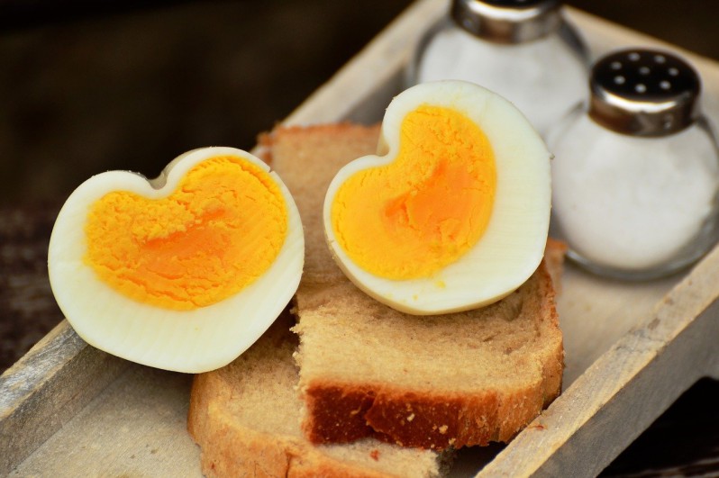 Eggs in the shape of hearts