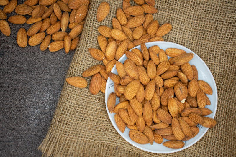 Almonds on a plate