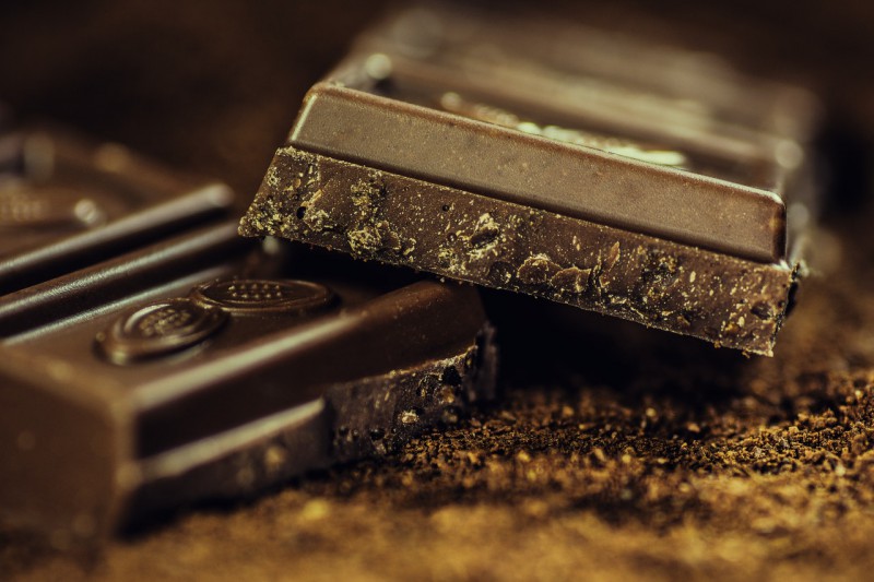 Bars of dark chocolate