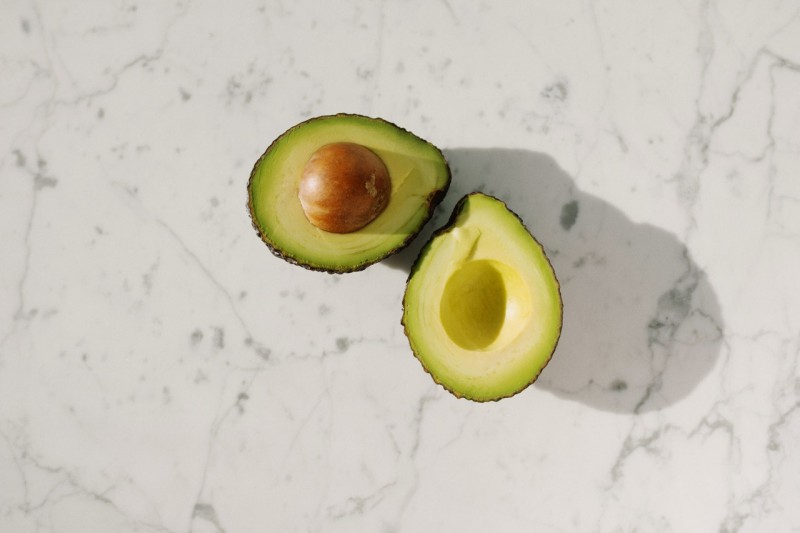 Avocado split in two