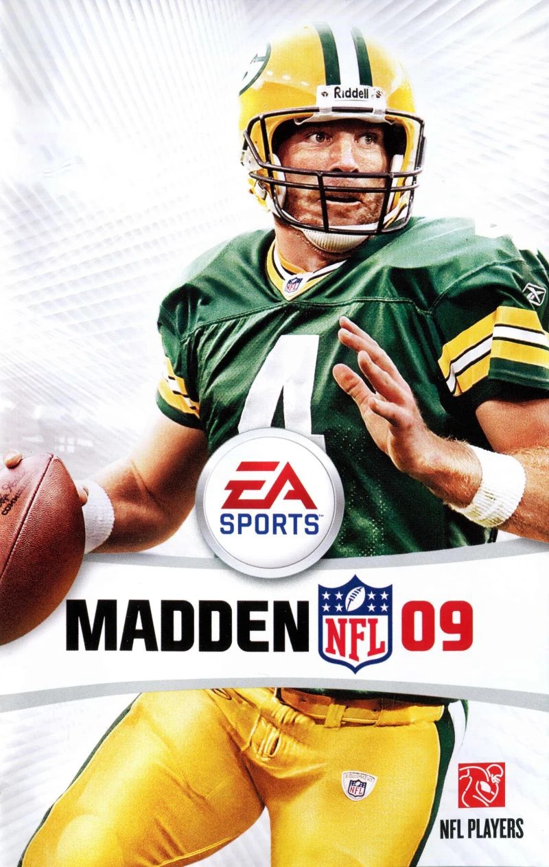 Madden NFL 09 with Brett Favre on cover art