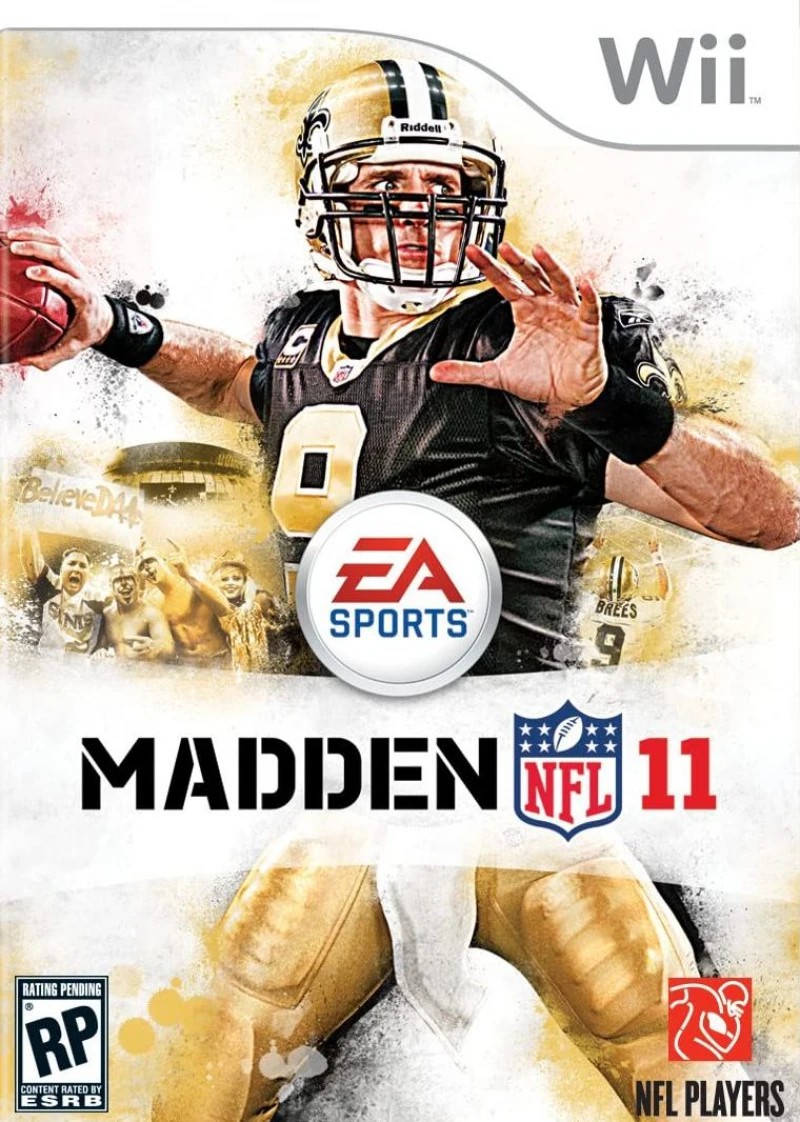 Madden NFL 11 cover art for Wii with Drew Brees