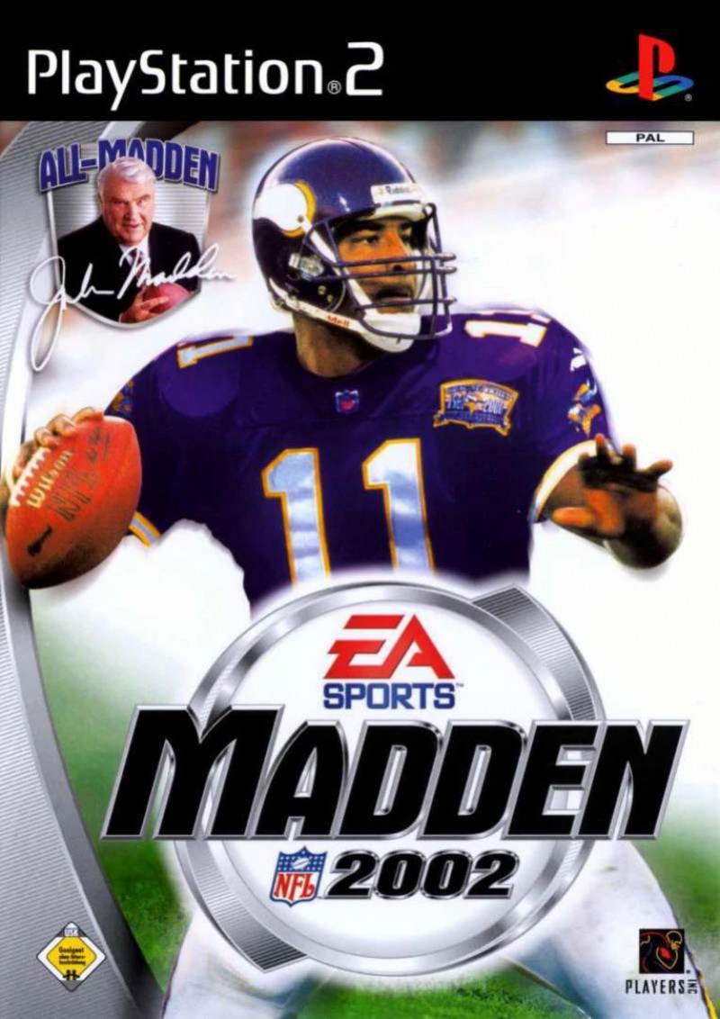 Madden NFL 2002 for PlayStation with Dante Culppeper on cover art