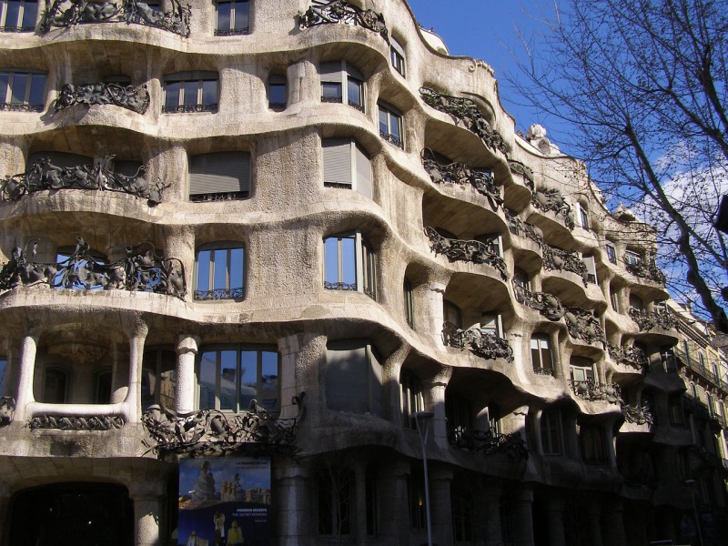 La Pedrera apartment complex in Barcelona, Spain