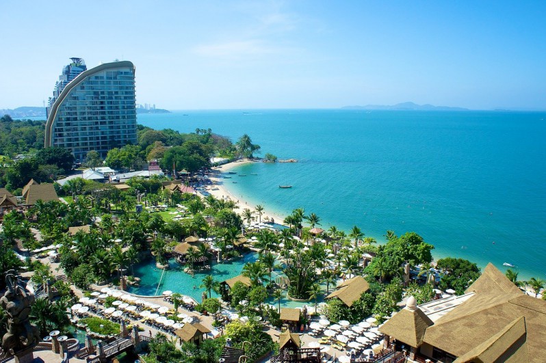 Pattaya Beach and the Centara Grand Mirage Resort