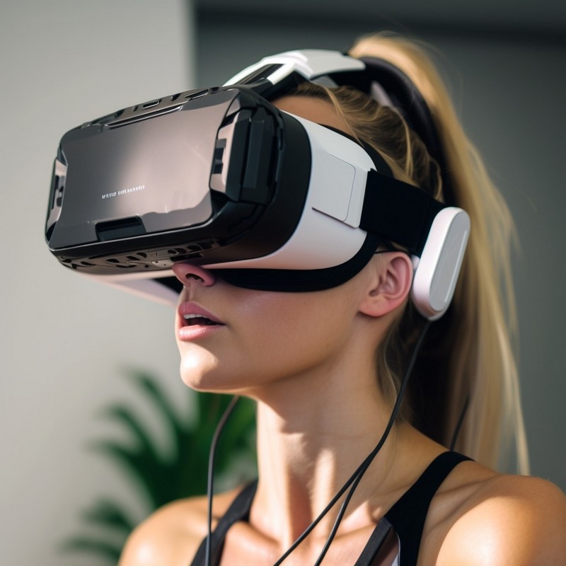 Female using a VR device