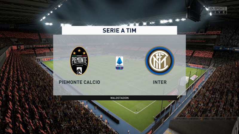 FIFA 20 screenshot featuring Inter Milan and fake Juventus, named Piemonte Calcio