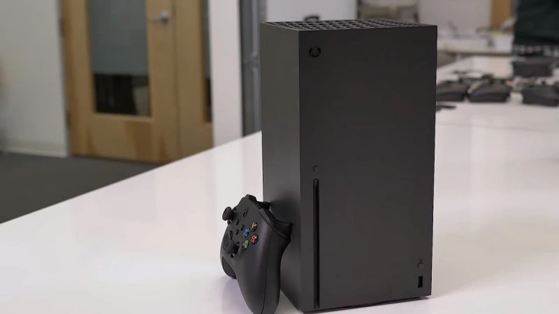 Xbox Series X with a gamepad
