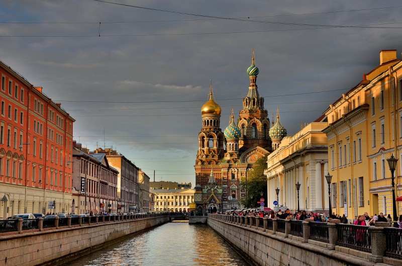 St. Petersburg canal and a church