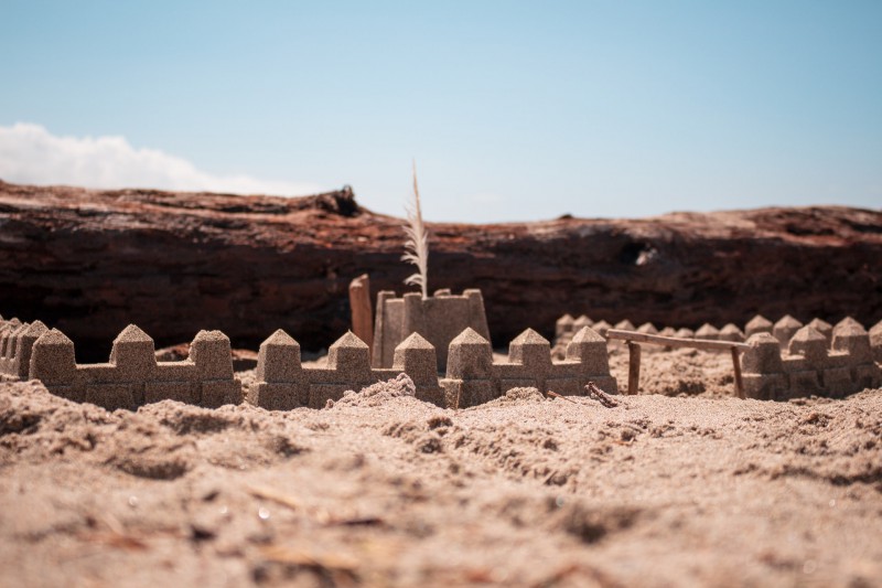 Sandcastle on  the beach